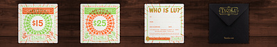 TacoLu Gift Certificates branding collateral design identity illustration logo pantone paper print type typography