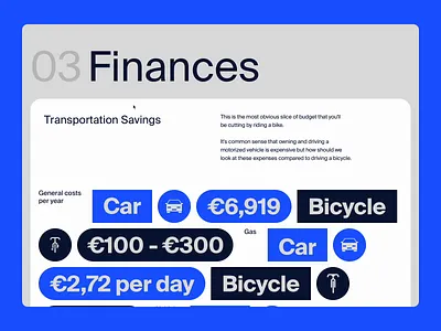 Why Should You Ride a Bike: Finances bicycle blue design finance graphic hover interface mobility motion graphics parallax typography ui ux web web design