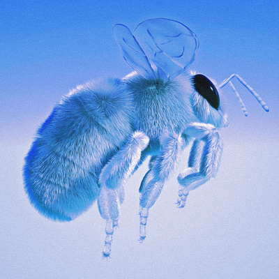 ICE BEE 3d 3d art 3d artist album album art chrome commissions open design illustration insect logo nft nft art