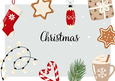 New Year card copuccino вектор иллюстрация открытка