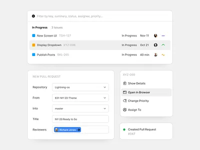 Pull Request Snippets app commit design graph issue jira productivity pull pull request request saas site tasks tool ui ux web