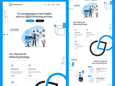 Homepage design Digital Marketing Site branding creative design fun graphicdesign hire homepage homepagedesign ideas illustration index page inspiration logo photoshop psd design ui vector webdesigner