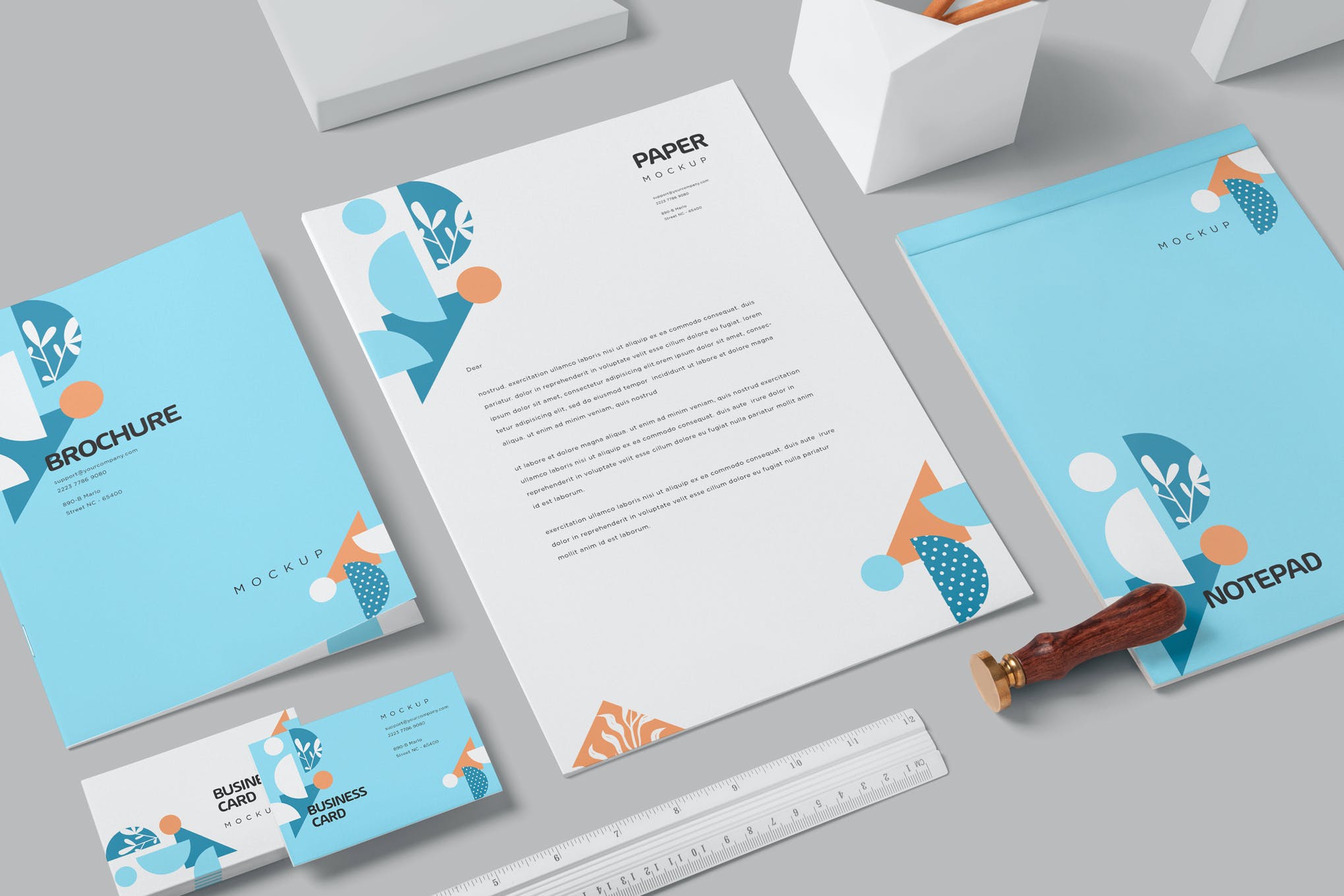 Stationery Mockup 3d branding business card design graphic design illustration logo mockup notepad stationery stationery mockup typography ui ux vector