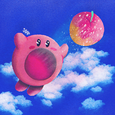 Kirby Retro 80's adobe art cartoon character design dribbble games illustration kirby logo nintendo ui vector