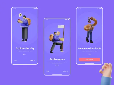 City Quest App Onboarding 3d app onboarding quest ui welcome
