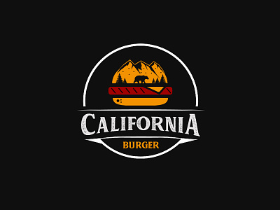 burger branding design emblem illustration logo