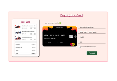 DailyUI 002 Credit card checkout form or page dailyui dailyui 002 design dribble figma ui