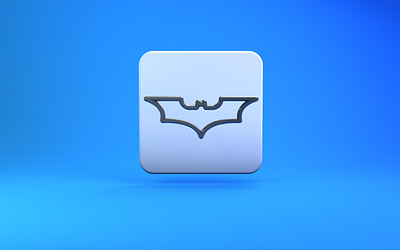 Bat Sign 3D line Icon bat gadget bat sign batman graphic design trendy