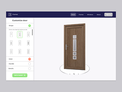 3D door shopping experience commerce door doors doorshopping ecommerce frames shopping uidesign uxdesign webdesign