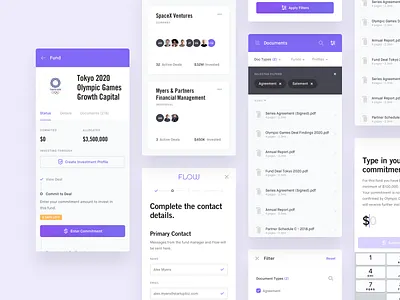 Flow - Mobile views design documents filter fintech flow form interface investment management mobile phone product purple responsive type amount ui web