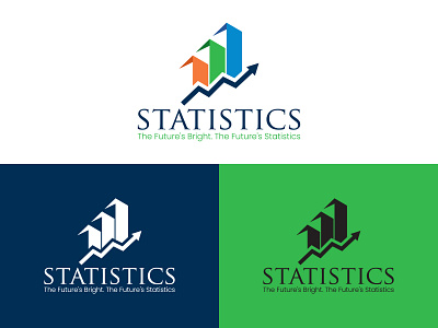 Statistics Logo Design 3d branding graphic design increase ui