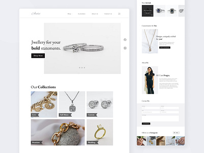 Jewellery Brand Web Design jewel design jewelry silver jewelry ui design visual design web design website design