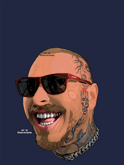 post malone vector art by hiboart adobe art artwork design digital digitaldrawing graphic design illustration postmalone vector vectorart