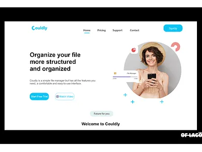 Couldly graphic design landing page ui web ui