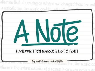 A Note - Handwritten Marker Note Font branding design font graphic design handriwting font logo marker font motion graphics note font vector