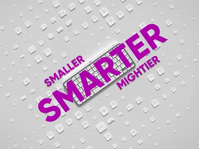 SMALLER. SMARTER. MIGHTIER. 3d 3danimation abstract animation design digital digitalart graphic design houdini keyboard logi logitech motion graphics redshift3d typography