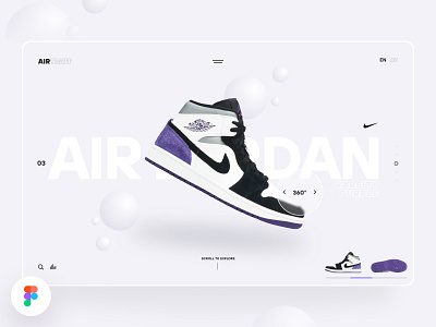 Nike Air Jordan Shoes Website Hero • Figma Freebie download ecommerce figma free freebie hero landing page minimal mockup nike online shopping purchase shoe shoes shopping store ui ux webdesign website