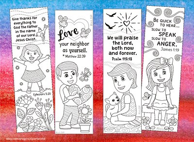 Bible Bookmarks with Kids Images bible bookmarks bible kids cartoon kids coloring markers cute kids diy printable