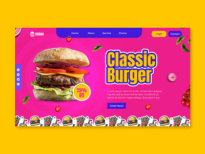 Landing Page Template Fastfood branding design fastfood food graphic design illustration landing page restaurant ui ux web design