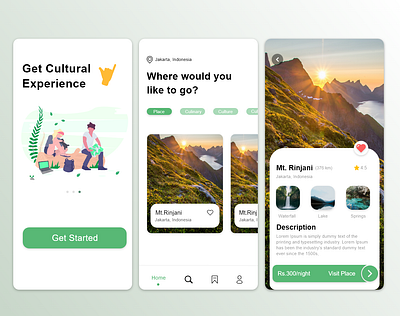 Trekking App. app booking branding design hybrid app icon illustration logo mountains trekk trekking typography ui ux vector