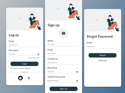 Sign Up/ Login/ Forgot Password app branding dailyui001 design forgot forgot password icon illustration login logo password sign in signup typography ui ux vector