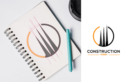 Construction company logo branding construction logo design flat logo geometric logo design graphic design icon identity logo luxury logo mark meta monogram print symbol vector