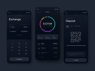 Crypto Trading App Concept analytics app app design app ui concept crypto crypto app crypto wallet cryptocurrency dark theme interface mobile mobile app mobile ui trading trading app ui ui visual design user interface ux