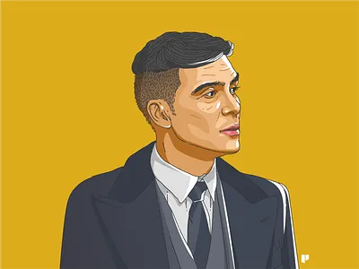 Thomas Shelby from Peaky Blinders art bookcover branding design illustration texture vector