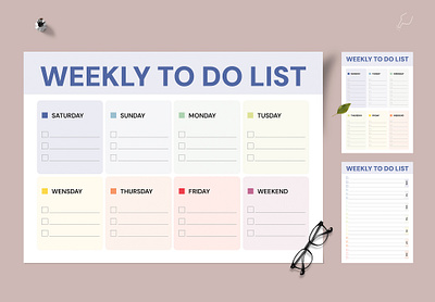 Weekly To Do List Planner Layout business daily time design layout list monthly date organisation page planner reminder schedule template week weekly