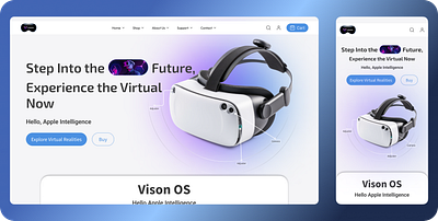 Vison Pro apple apple design ar design hero section landing page vison pro vr design