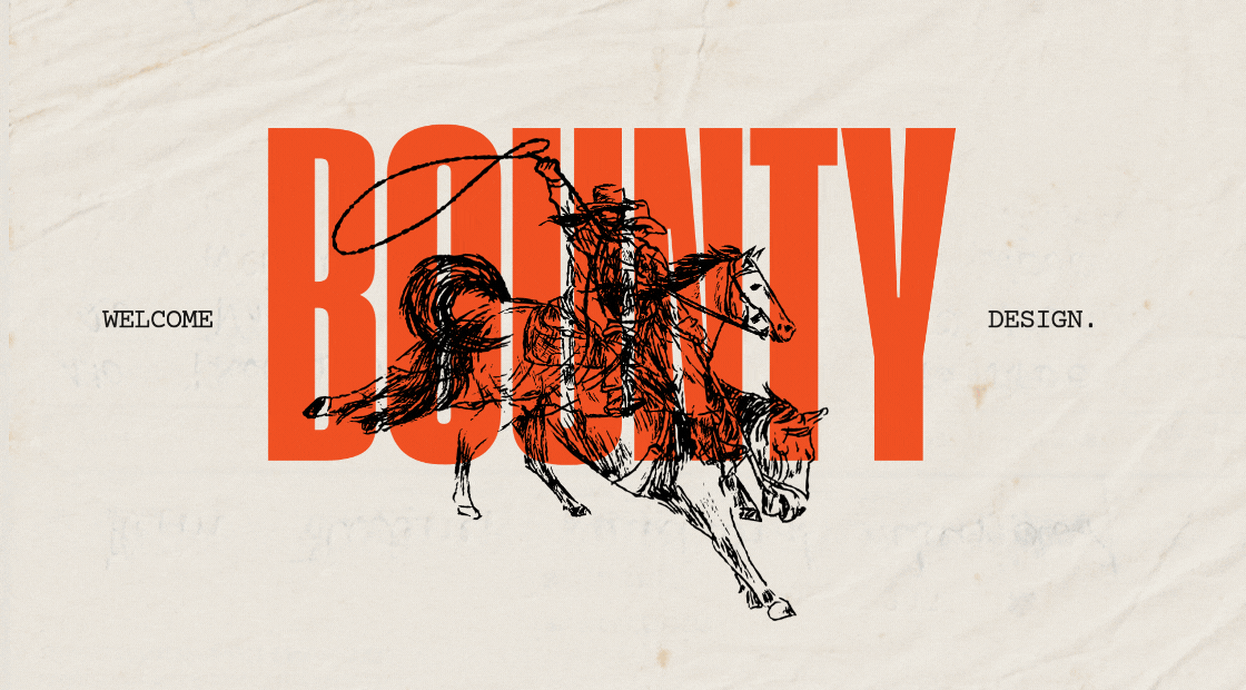 Bounty Co. Wrangling animation bounty branding cowboy graph illustration logo logo design modern design orange usa vintage website western