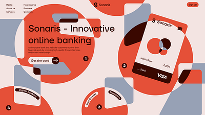 Online Banking Homepage - Sonaris bank bank transfer banking banking website creative finance fintech homepage innovative investments money money management online baking payment ui uxui virtual design visa card web page website