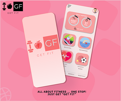 Get Fit app design illustration logo ui