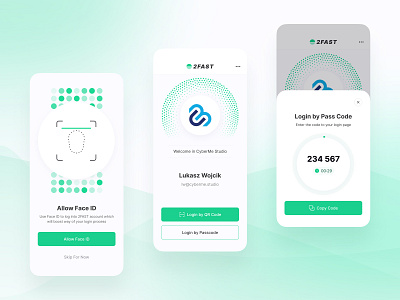 2FAST Authenticator App - Login With Passcode app application authenticator design login mobile mobile design passcode product design ui ux