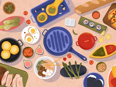 Food Layout 2/2 cooking food meals pan plate platter sushi