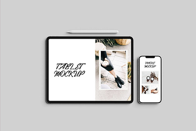 Tablet and Phone Mockup abstract app application clean device display isolated mobile mockup phone phone mockup presentation realistic simple smartphone tablet theme ui ux web