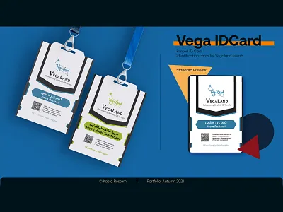Vegaland ID Card astronomy design flat graphic design id card