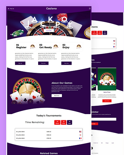 Casiono bootstrap casino css gaming html5 responsive template