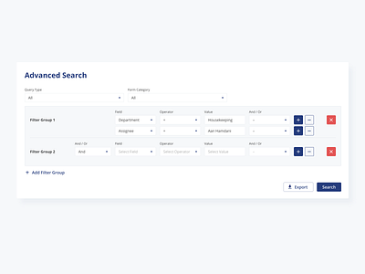 Advanced Search UI advanced search boolean filter ui boolean search filter ui search ui ui design