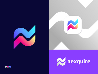 N Modern Letter Logo Mark abstract logo blockchain branding creative logo design gradient icon logo logo design logo mark logos modern logo design monogram n letter n logo redesign startup symbol trendy logo unique logo