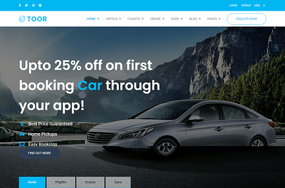 Toor - Travel Booking HTML5 Template layout psd responsive sell template theme website design