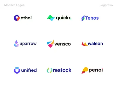 Modern Logos - Logo trends brand identity brand logo branding illustration lettermark logo logo design logo trends 2022 logodesign logofolio minimalist o letter logo p letter logo restock s letter logo security logo t letter logo up arrow v letter logo w letter logo