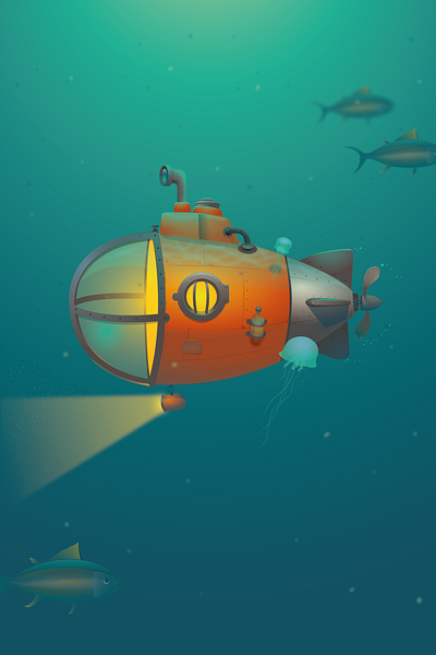 Submarine children illustration illustration illustrator kidsroomposter poster vector