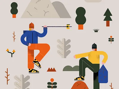 Leave no trace art environment forest graphic design graphics illustration leavenotrace nature plants trekking walking