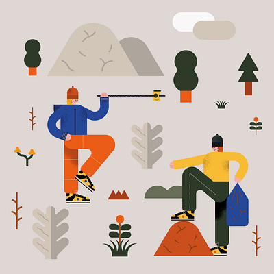 Leave no trace art environment forest graphic design graphics illustration leavenotrace nature plants trekking walking