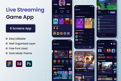 GAMELY - Live Streaming Mobile App design game homepage illustration landing page logo mobile app protopie prototype animation ui ui ux