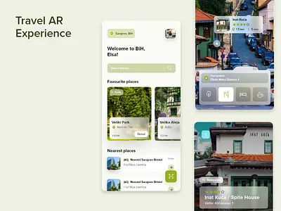 Travel AR App animation ar experience mobile app sarajevo travel travel app ui