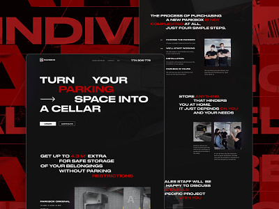 Parkbox | Landing Page app behance dark garage landing parking product design startup ui ux website