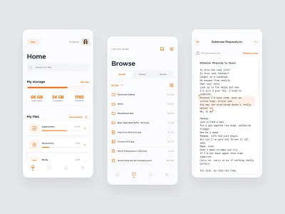 File Manager - concept design file files interface manager minimal mobile product design ui design