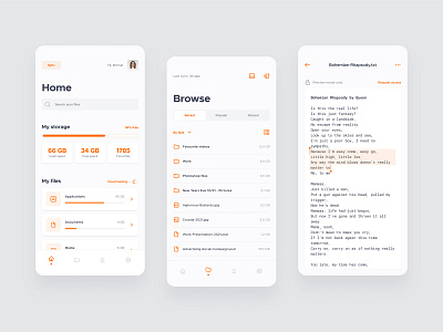 File Manager - concept design file files interface manager minimal mobile product design ui design